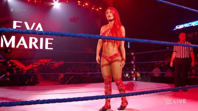 Videogram Eva Marie Has A Wardrobe Malfunction Before Her Match